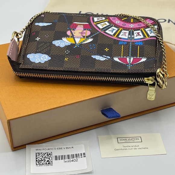 Louis Vuitton Christmas 2020 Pochette Mini Accessories Damier Ebene Vivienne - Picture 11 of 16